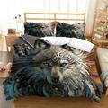 2/3 Pcs Duvet Cover Set 3D Wolf Printed High Quality Bedding Cover Set Home Bed Sets Twin (68 x86 )