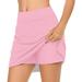 Wefuesd Black Skirt White Skirt Womens Casual Solid Tennis Skirt Yoga Sport Active Skirt Shorts Skirt Red Skirt Pink Skirt Purple Skirt Yellow Skirt Pink M
