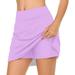 Wefuesd Black Skirt White Skirt Womens Casual Solid Tennis Skirt Yoga Sport Active Skirt Shorts Skirt Red Skirt Pink Skirt Purple Skirt Yellow Skirt Purple L