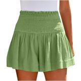 SSAAVKUY Women s Solid Color Hiking Cargo Shorts with Pockets Inch Long Quick Dry Athletic Golf Shorts for Women Casual Summer Green XL