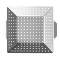 Stainless Steel Oven Trays Grill Plate Perforated Baskets Bbq Liner Square Barbecue Topper Vegetable Pans Grid with Hole