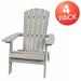 Flash Furniture Poly-resin Folding Adirondack Indoor/Outdoor Patio Chair (Set of 4) Gray