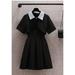 Summer Coat+Tank Top Dress Two Piece Set Fashion A-Line Single Breasted black Casual Dresses vintage Solid Maxi Dresses