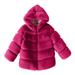 JHLZHS Toddler Girls Coats Toddler Girls Jacket Fall Fashionable Winter Toddler Kids Collar Soild Jackets Warm Hooded Woolen Jacket Coats Hot Pink-1 4-5 Years