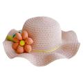 Wiueurtly Gloves And Hats for Kids Toddler Girls Sunscreen Hat Summer Bow Sun Hat Straw Hat Braided Hat Beach Hat Sun Hat Flower Cute