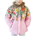 QIPOPIQ Girls Winter Coat with Faux Fur Hood Parka Jacket Faux Fur Collar Jacket Windproof Coat Outwear Sizes 2T-10T Clearance