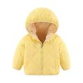 Winter Savings Clearance! Lindreshi Winter Coats for Toddler Girls and Boys Toddler Baby Boys Girls Autumn Winter Cotton Padded Jacket with Velvet Lining Hooded Zipper Jacket Coat