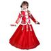 WOXINDA Toddler Kids Baby Girls Children Fairy Hanfu Coat Tops For Chinese Calendar New Year Quilted Lined Warm Princess Dresses Skirts Embroidery Tang Suit Performance