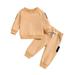Bagilaanoe 2PCS Toddler Baby Girl Boy Pants Set Contrast Color Long Sleeve Sweatshirt Tops + Sweatpants 6M 12M 18M 24M 3T Kids Casual Sweatsuits