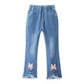 FRSASU Toddler Kids Sweet Boe Flared Pants Trousers Jeans Pants