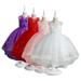 KYAIGUO Toddler Kids Wedding Tulle Dresses with Train for Girls Maxi High Low Gown Dance Tutus Handmade V-Neck Tulle Evening Wedding Pageant Special Occasion