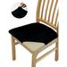 KBOOK Velvet Stretch Dining Chair Covers Removable Kitchen Chair Slipcovers Protector with Ties (Black 1PC)