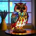 Animal Table Lamp Retro Painting Table Lamp Bohemian Resin Decorative Bedside Lamp Stained Animal Series Night Light Bedside Bedroom Decoration for Holiday Christmas Birthday Gift