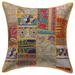 Stylo Culture Indian Cotton Living Room Throw Pillow Sham Cover Mango Yellow 18x18 Bohemian Vintage Patchwork Indian Couch Cushion Cover 45 x 45 cm Decorative Abstract Square Pillowcase | 1 Pc