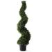 BULYAXIA Artificial Spiral Topiary Tree - 4 Spiral Boxwood - Indoor / Outdoor Topiary - Faux Boxwood Artificial Outdoor Plants - Lifelike Buxus Boxwood Plant (Single)