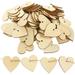 2 Sets Wood Bookmark Ornament Key Tag Pendant Hearts Cutouts Decor Wooden Calendar Door Sign with Holes