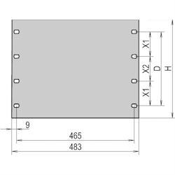 SCHROFF 19-Blindblende 2 HE RAL 7021 schwarzgrau" Image