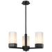 Claverack 21.63"W 3 Light Matte Black Stemmed Pendant w/ Matte White S