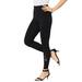 Plus Size Women's Lace-Inset Essential Stretch Legging by Roaman's in Black (Size 12) Activewear Workout Yoga Pants