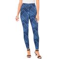 Plus Size Women's Ankle-Length Essential Stretch Legging by Roaman's in Blue Patchwork (Size S) Activewear Workout Yoga Pants