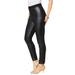 Plus Size Women's Faux-Leather Legging by Roaman's in Black (Size 6X) Vegan Leather Stretch Pants
