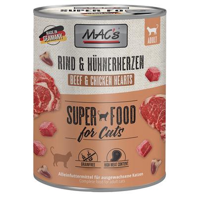 6x800g Beef & Chicken Hearts MAC's Cat Wet Cat Food