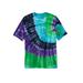 Plus Size Women's Lightweight Tie-Dye Crewneck Tee by KingSize in Kelly Green Tie Dye (Size 8XL)