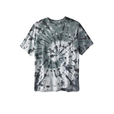 Plus Size Women's Lightweight Tie-Dye Crewneck Tee by KingSize in Grey Tie Dye (Size 2XL)