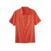 Plus Size Women's Short-Sleeve Linen Shirt by KingSize in Light Coral (Size 5XL)