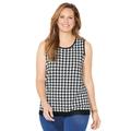 Plus Size Women's Liz&Me® Classic Shell by Liz&Me in Black Houndstooth (Size 2X)