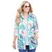 Plus Size Women's Liz&Me® Buttonfront Shirt by Liz&Me in Multi Tie Dye Paisley (Size 2X)