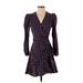Tanya Taylor Casual Dress - Wrap: Black Houndstooth Dresses - Women's Size 0