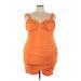 Shein Casual Dress - Bodycon Plunge Sleeveless: Orange Print Dresses - Women's Size 4X