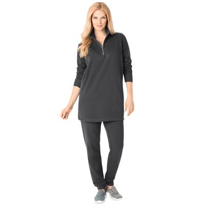 Plus Size Women's 2-piece fleece sweatshirt set by Woman Within in Black (Size 2X)