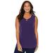 Plus Size Women's Crisscross Timeless Tunic Tank by Catherines in Deep Grape (Size 3X)