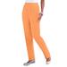 Plus Size Women's Straight-Leg Soft Knit Pant by Roaman's in Orange Melon (Size M) Pull On Elastic Waist
