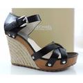 Michael Kors Shoes | Michael Kors Somerly Wedge Platform Sandals Espadrille Studs Black Size 9.5 | Color: Black | Size: 9.5