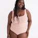 Madewell Swim | Nwt - Madewell Plus Madewell Striped Terry One-Piece Swimsuit - Size Medium | Color: Pink | Size: 2x