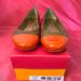 Kate Spade Shoes | Kate Spade Italian Leather Flats With Orange Patent Toe In Original Box | Color: Orange/Tan | Size: 8