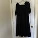 Torrid Dresses | Nwot Torrid Women’s Size 3 (22-24) Black Overlap V-Neck Tie Accent Midi Dress | Color: Black | Size: 22