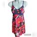 Athleta Dresses | Athleta Mystique Shorebreak Pink Red Navy Athletic Lycra Dress Size Xs | Color: Pink/Red | Size: Xs