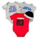Nike One Pieces | Nike Onesie Bodysuit And Beanie Hat Bundle, Size 3-6 Months (4 Pieces) | Color: Gray/Red | Size: 3-6mb