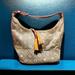 Dooney & Bourke Bags | Dooney & Bourke Small Hobo Gray Beige Heart Db Logo Leather Bag $250 Rare! | Color: Cream | Size: Os