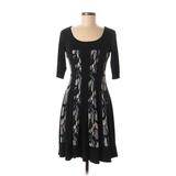 Connected Apparel Casual Dress: Black Graphic Dresses - Women's Size 6