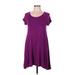 Old Navy Casual Dress - A-Line Scoop Neck Short sleeves: Purple Print Dresses - Women's Size Medium