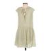 Rebecca Taylor Casual Dress - A-Line Tie Neck Sleeveless: Green Dresses - Women's Size Medium