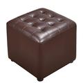 NMDCDH Leather Upholstered Cube Pouf Ottoman,pouffe Footstool Solid Wood Square Leather Living Room Coffee Table Small Bench-coffee Color 40x40x35cm(16x16x14inch)