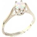 925 Sterling Silver Genuine Natural Colorful Opal Solitaire Ring - Size L