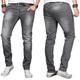 Slim-fit-Jeans ALESSANDRO SALVARINI "ASLuca" Gr. W38 L34, Länge 34, grau (as046) Herren Jeans Slim Fit