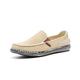 Sprifloral Mens Loafers Fashion Espadrilles Classic Canvas Shoes Outdoor Boat Shoes Comfy Slip-on Casual Driving Slippers for Men Khaki